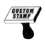 Get your art and text on a custom rubber stamp!